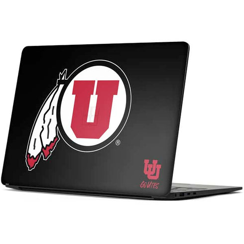 University of Utah Circle and Feather on Black Surface Laptop 7 15in Skin