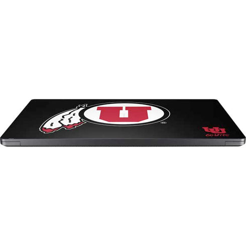University of Utah Circle and Feather on Black Surface Laptop 7 15in Skin