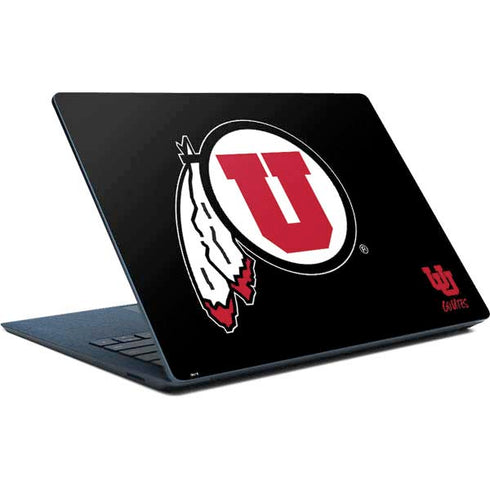 Utah Circle and Feather on Black Surface Laptop Skin