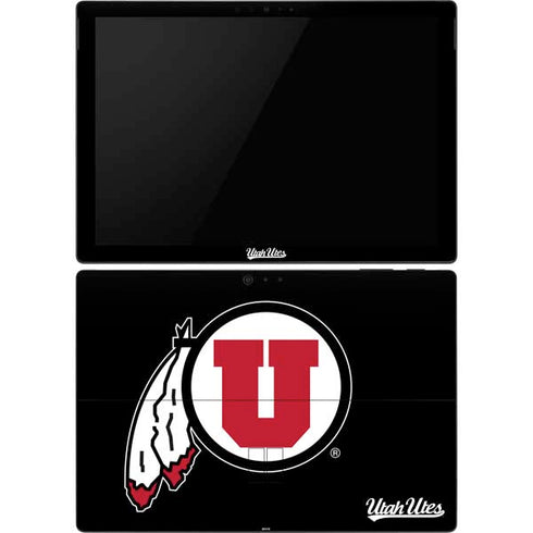 Utah Circle and Feather on Black Surface Pro 6 Skin