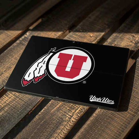 Utah Circle and Feather on Black Surface Pro 6 Skin