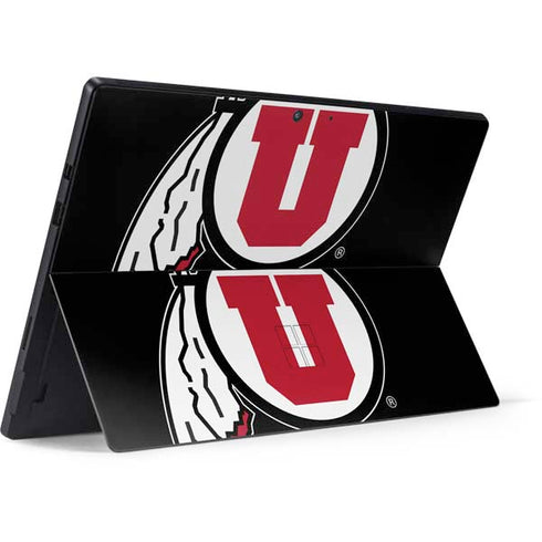 Utah Circle and Feather on Black Surface Pro 7 Skin