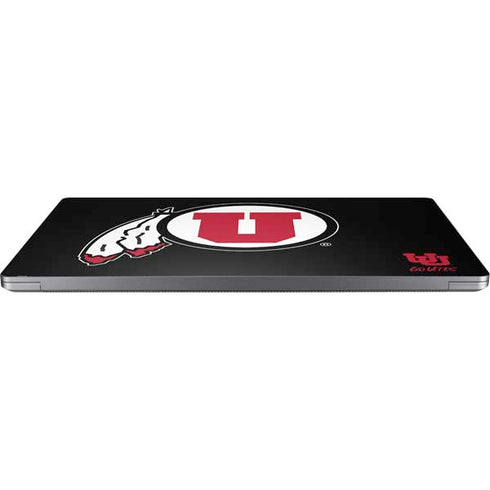 Utah Circle and Feather on Black Universal Laptop 11in (8.8 x 6.2in) Skin