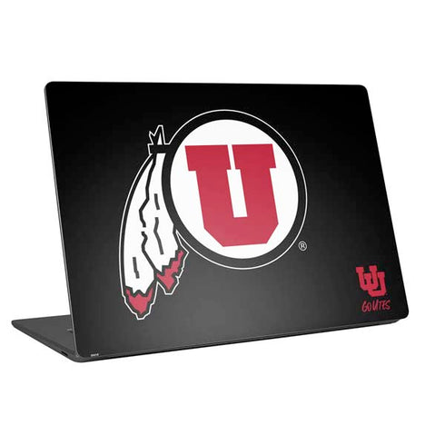 Utah Circle and Feather on Black Universal Laptop 16in (13 x 9.4in) Skin