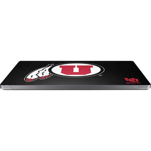 Utah Circle and Feather on Black Universal Laptop 16in (13 x 9.4in) Skin