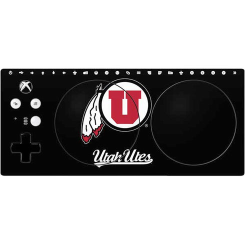 Utah Circle and Feather on Black Xbox Adaptive Controller Skin