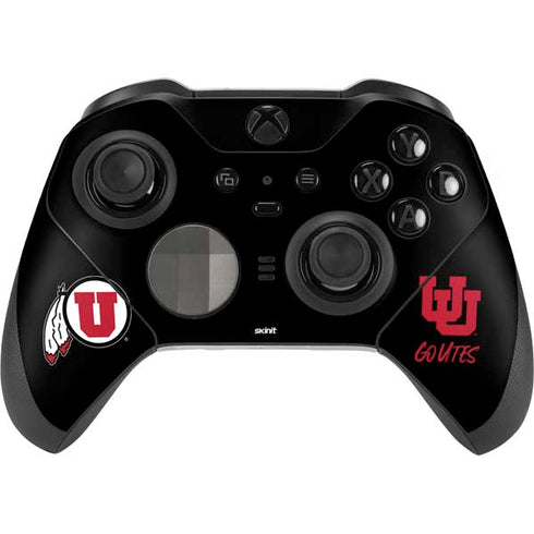 Utah Circle and Feather on Black Xbox Elite Wireless Controller Series 2 Skin