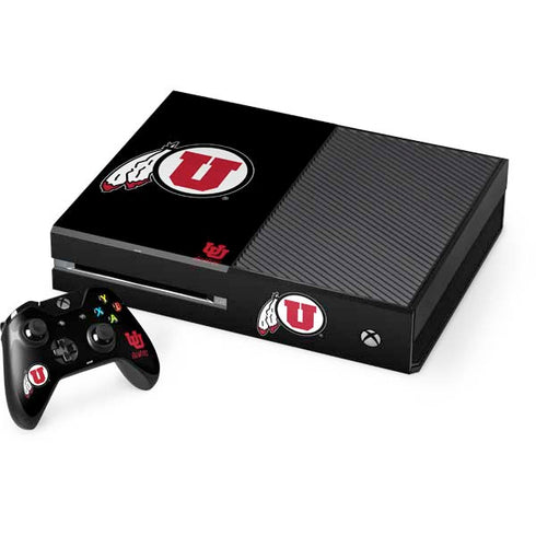 University of Utah Circle and Feather on Black Xbox One Skins