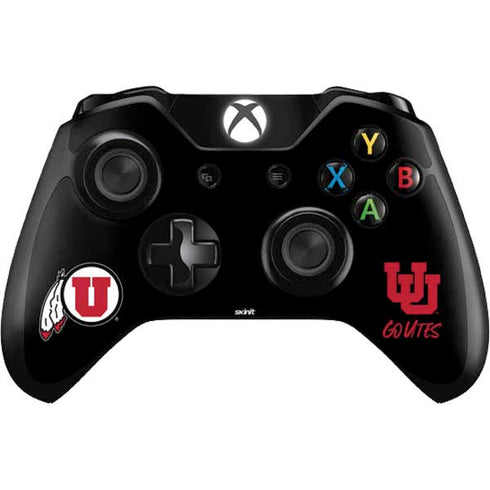 Utah Circle and Feather on Black Xbox One Controller Skin