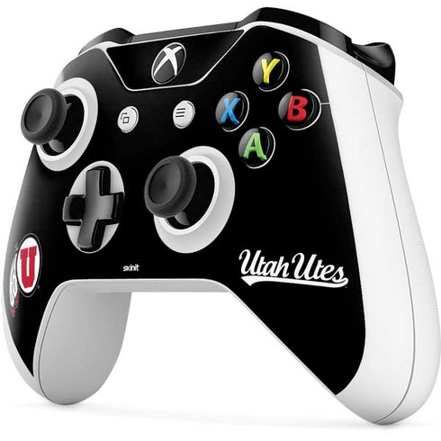 Utah Circle and Feather on Black Xbox One S Controller Skin