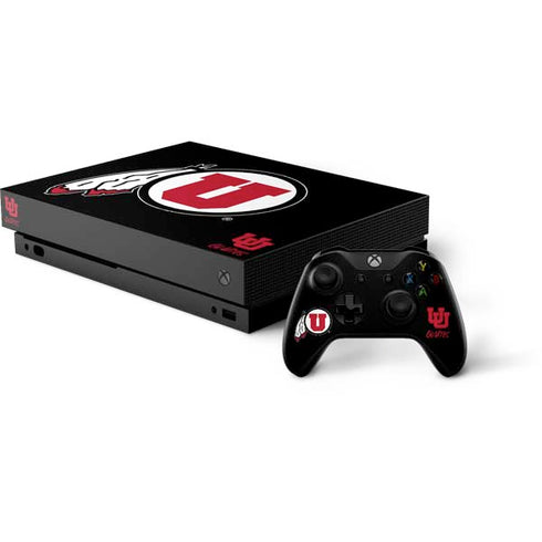 University of Utah Circle and Feather on Black Xbox One Skins
