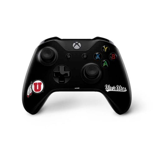 Utah Circle and Feather on Black Xbox One X Controller Skin