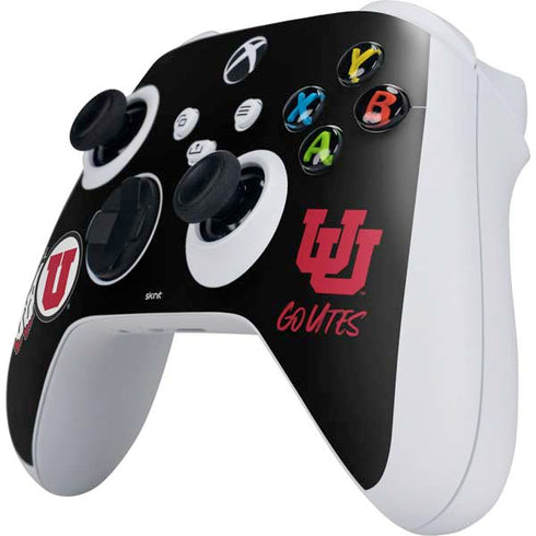 Utah Circle and Feather on Black Xbox Series S Controller Skin