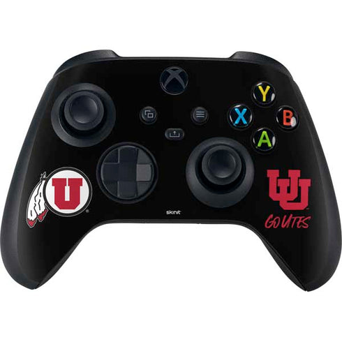 Utah Circle and Feather on Black Xbox Series X Controller Skin
