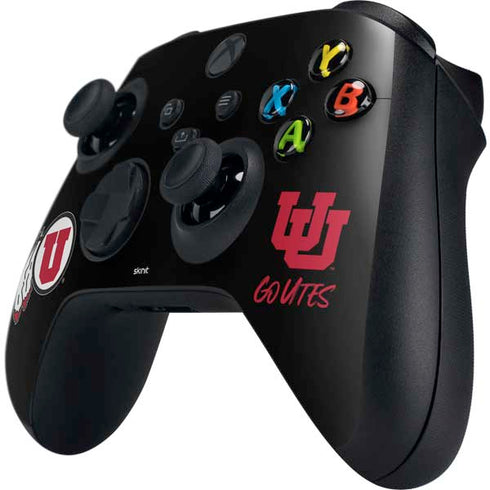 Utah Circle and Feather on Black Xbox Series X Controller Skin
