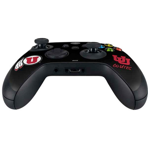 Utah Circle and Feather on Black Xbox Series X Controller Skin