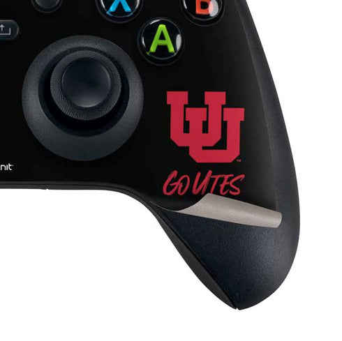 Utah Circle and Feather on Black Xbox Series X Controller Skin