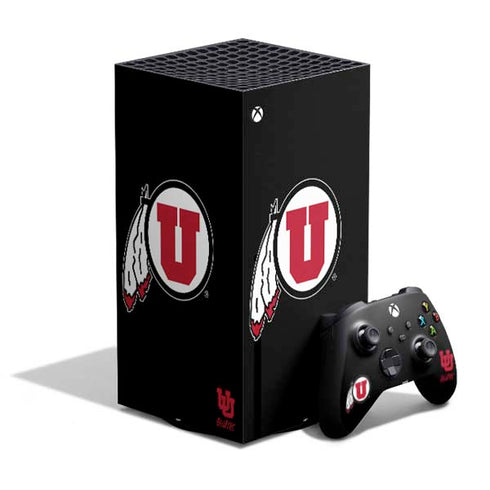 University of Utah Circle and Feather on Black XBox Series X Digital Edition Bundle Skin