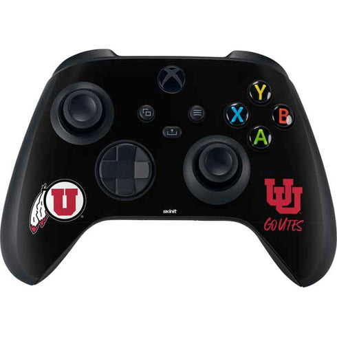 University of Utah Circle and Feather on Black XBox Series X Digital Edition Bundle Skin