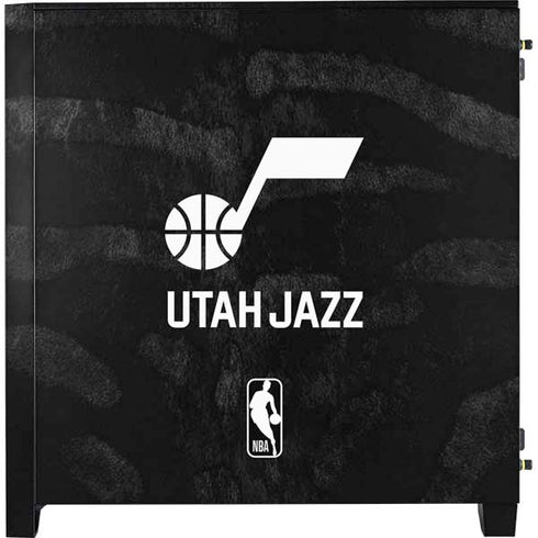 NBA Utah Jazz Black Animal Print Corsair 4000D Tempered Glass Mid-Tower ATX Case Skin