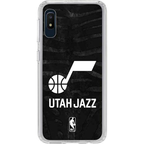 NBA Utah Jazz Black Animal Print Galaxy A10e Clear Case