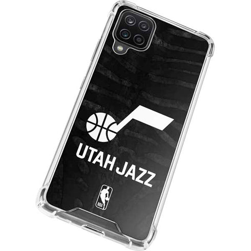 NBA Utah Jazz Black Animal Print Galaxy A12 Clear Case