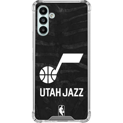 NBA Utah Jazz Black Animal Print Galaxy A13 5G Clear Case