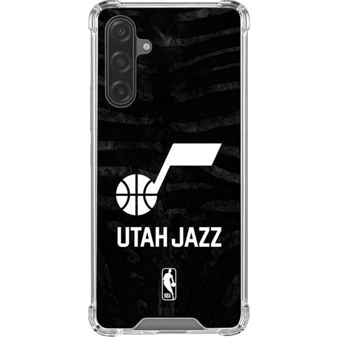 NBA Utah Jazz Black Animal Print Galaxy A17 Clear Case