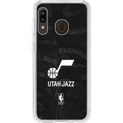 NBA Utah Jazz Black Animal Print Galaxy A20 Clear Case