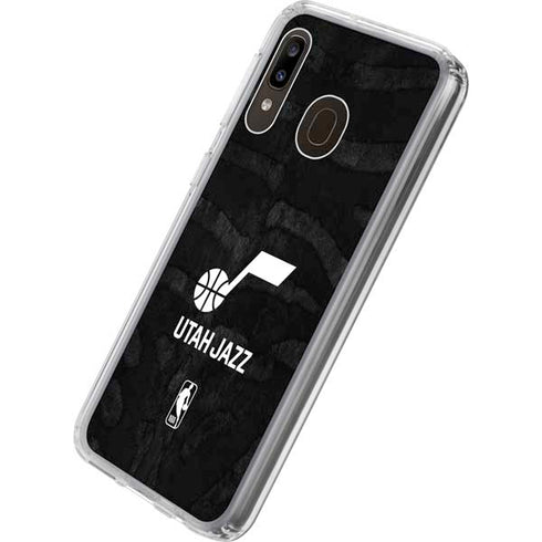 NBA Utah Jazz Black Animal Print Galaxy A20 Clear Case