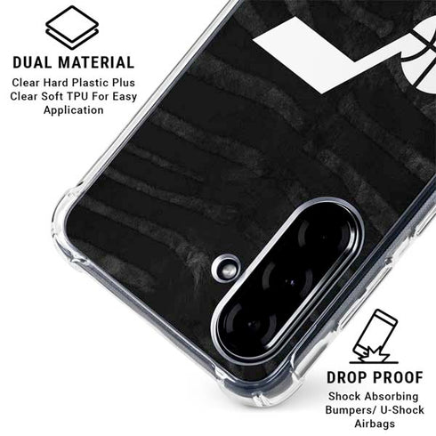 NBA Utah Jazz Black Animal Print Galaxy A36 5G Clear Case