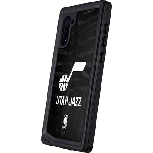 NBA Utah Jazz Black Animal Print Galaxy Note 10 Waterproof Case
