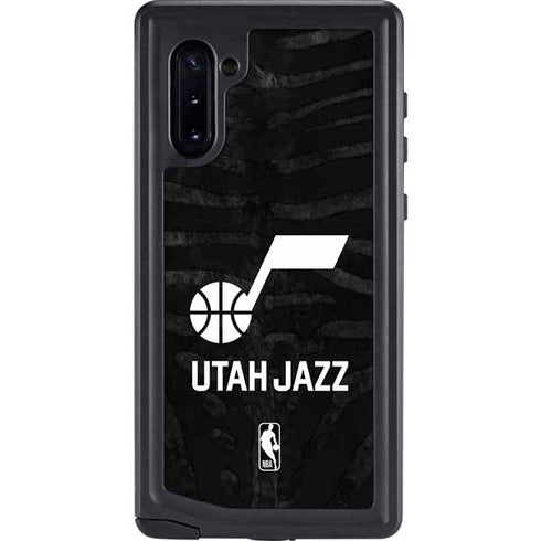 NBA Utah Jazz Black Animal Print Galaxy Note 10 Waterproof Case