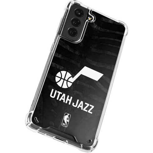 NBA Utah Jazz Black Animal Print Galaxy S21 5G Clear Case
