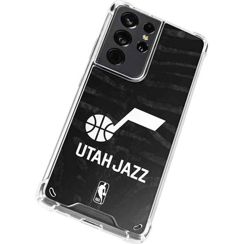 NBA Utah Jazz Black Animal Print Galaxy S21 Ultra 5G Clear Case