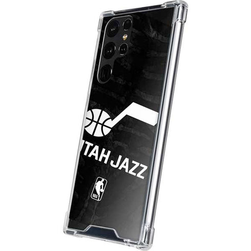 NBA Utah Jazz Black Animal Print Galaxy S22 Ultra Clear Case