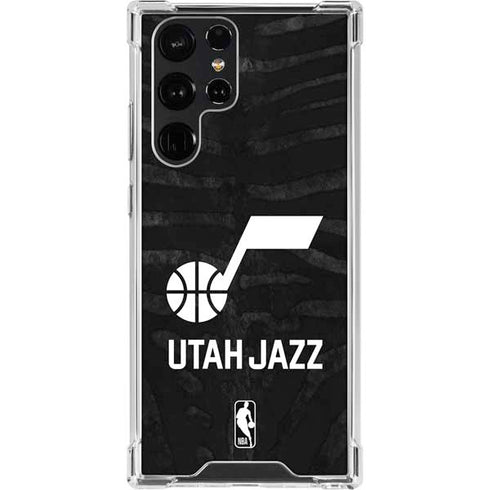 NBA Utah Jazz Black Animal Print Galaxy S23 Ultra Clear Case