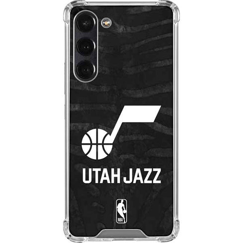 NBA Utah Jazz Black Animal Print Galaxy S24 FE Clear Case