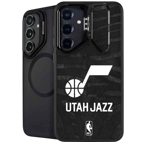 NBA Utah Jazz Black Animal Print Galaxy S25 Kickstand Case