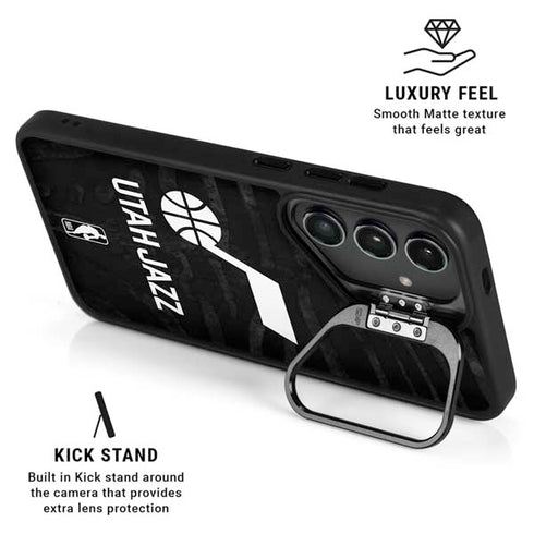 NBA Utah Jazz Black Animal Print Galaxy S24 Plus Kickstand Case