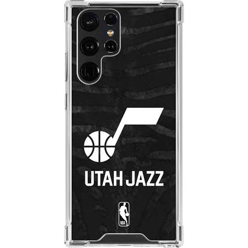 NBA Utah Jazz Black Animal Print Galaxy S24 Ultra Clear Case