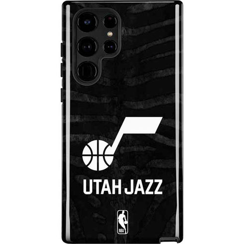 NBA Utah Jazz Black Animal Print Galaxy S25 Ultra Impact Case