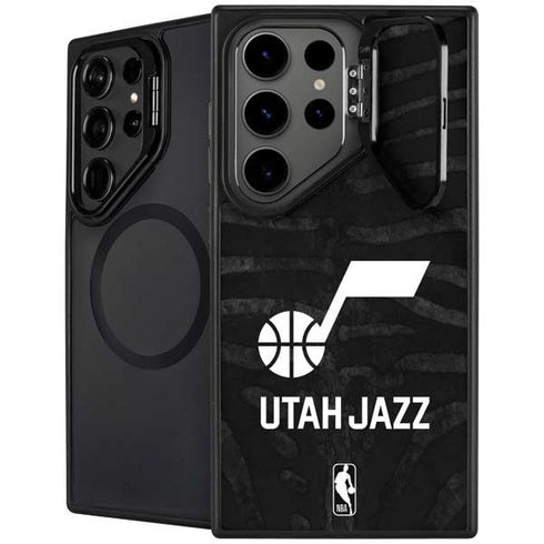 NBA Utah Jazz Black Animal Print Galaxy S25 Ultra Kickstand Case