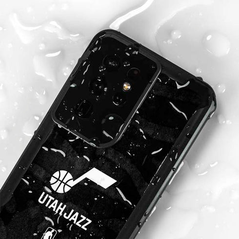 NBA Utah Jazz Black Animal Print Galaxy S24 Ultra Waterproof Case