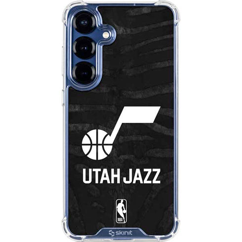 NBA Utah Jazz Black Animal Print Galaxy S25 FE Clear Case