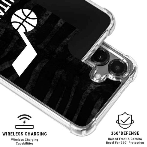 NBA Utah Jazz Black Animal Print Galaxy S26 Plus Clear Case