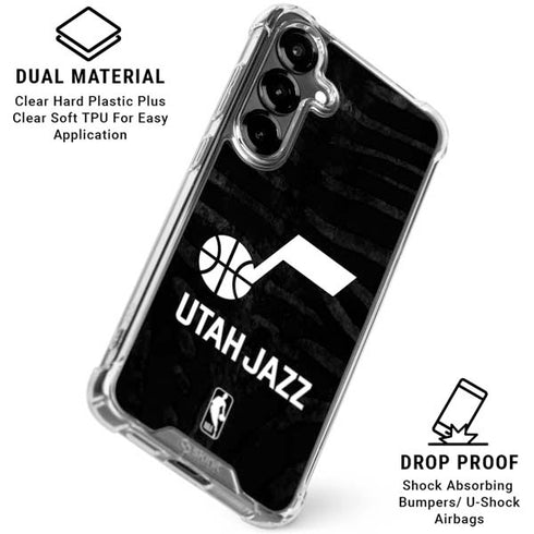 NBA Utah Jazz Black Animal Print Galaxy S26 Plus Clear Case