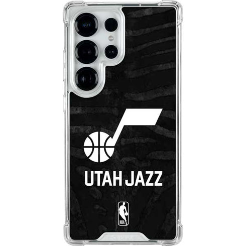 NBA Utah Jazz Black Animal Print Galaxy S26 Ultra Clear Case