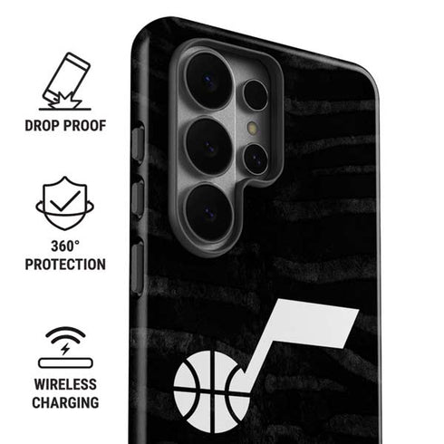 NBA Utah Jazz Black Animal Print Galaxy S26 Ultra Impact Case