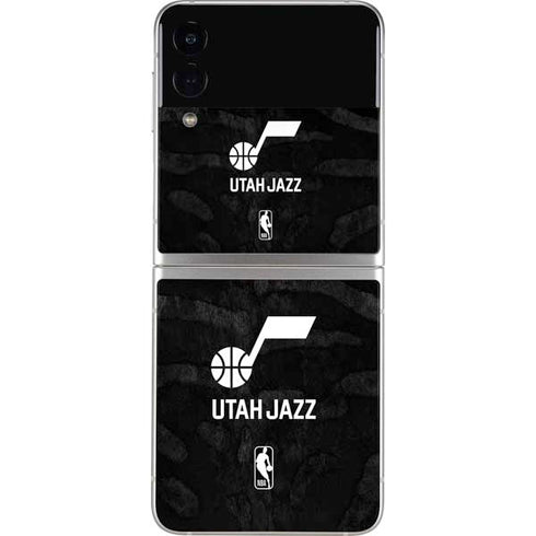 NBA Utah Jazz Black Animal Print Galaxy Z Flip3 5G Skin